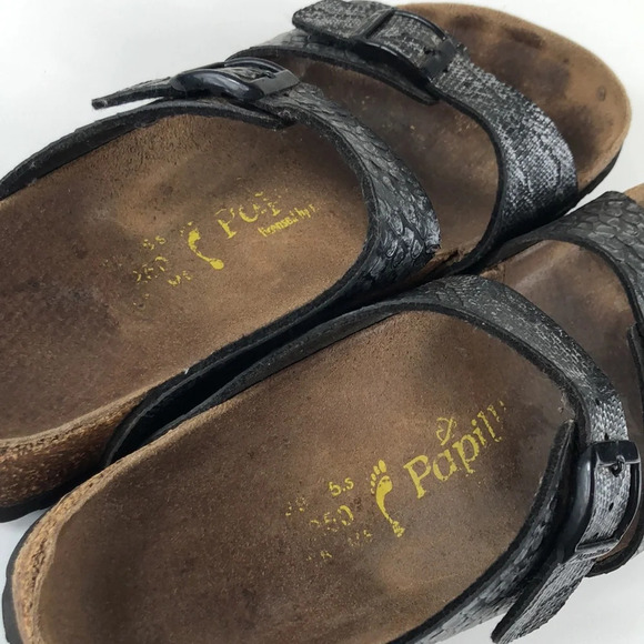 Papillio Birkenstock Sandal Women’s Snakeskin Embossed Adjustable Straps - Picture 8 of 15